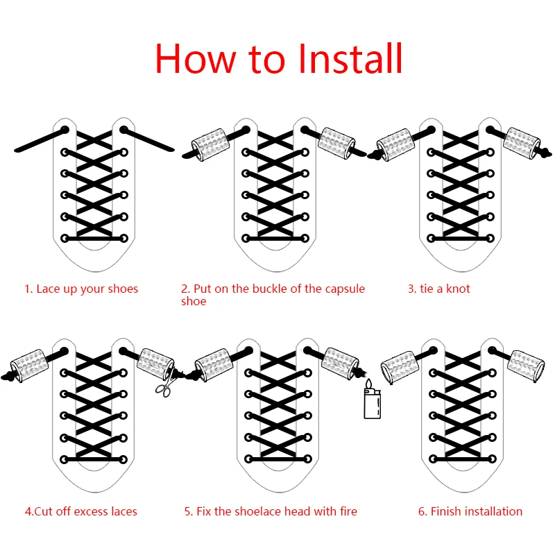 No Tie Shoelaces Round Elastic Tieless Shoe Laces for All Adult and Kids Sneakers Shoelace Diamond Metal Buckle Lock Shoestrings