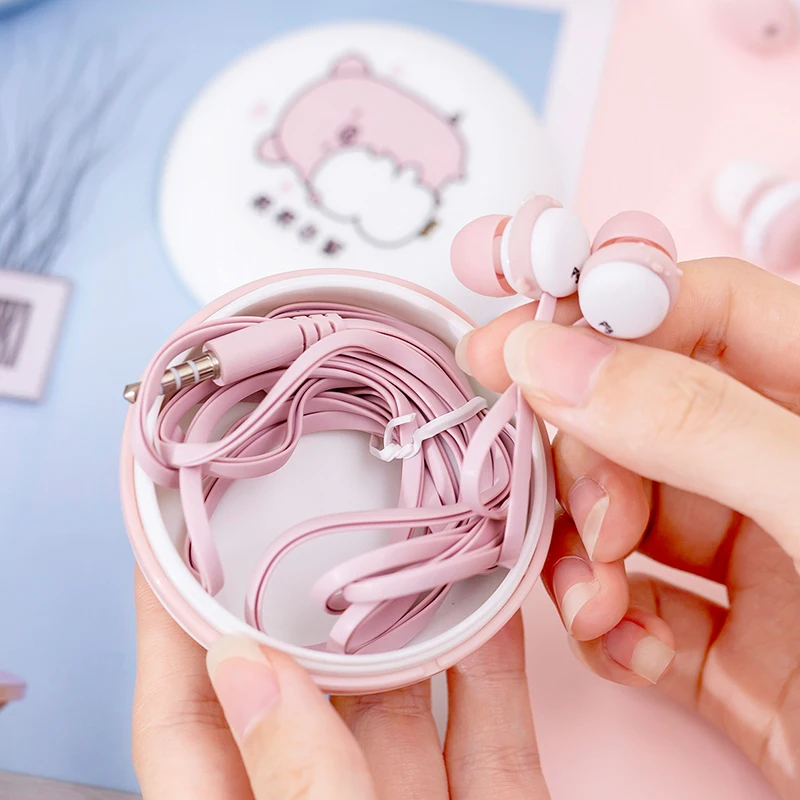 Cute Cartoon Kids Wired Stereo Earbuds Gifts Headphone Wired Headset Wired 1.22mm Wired Earphone With Mic