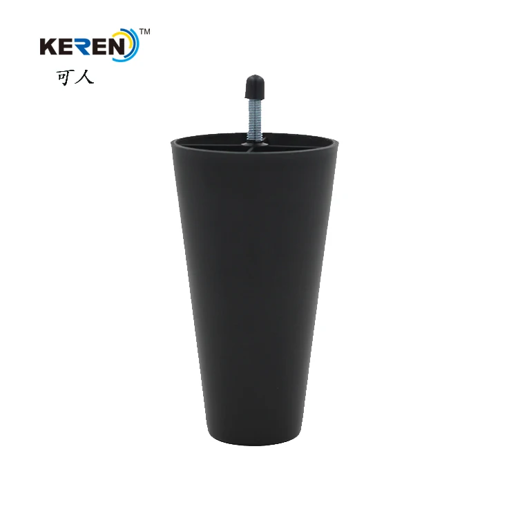 83*47*150mm Black Plastic Tapered Screw Mounted Sofa Legs  With Free Sample