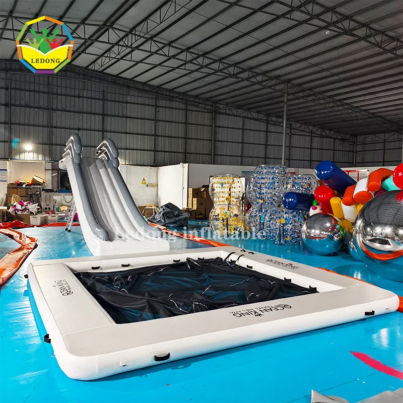 Inflatable Swimming Pool Floating Inflatable Water Park With Anti Jellyfish Net For Sea/Lake/Yacht