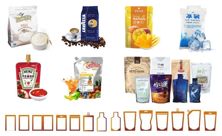 Automatic Plastic Stand-up Pouch  Grains Beans Lentils Packaging and Labeling Machine