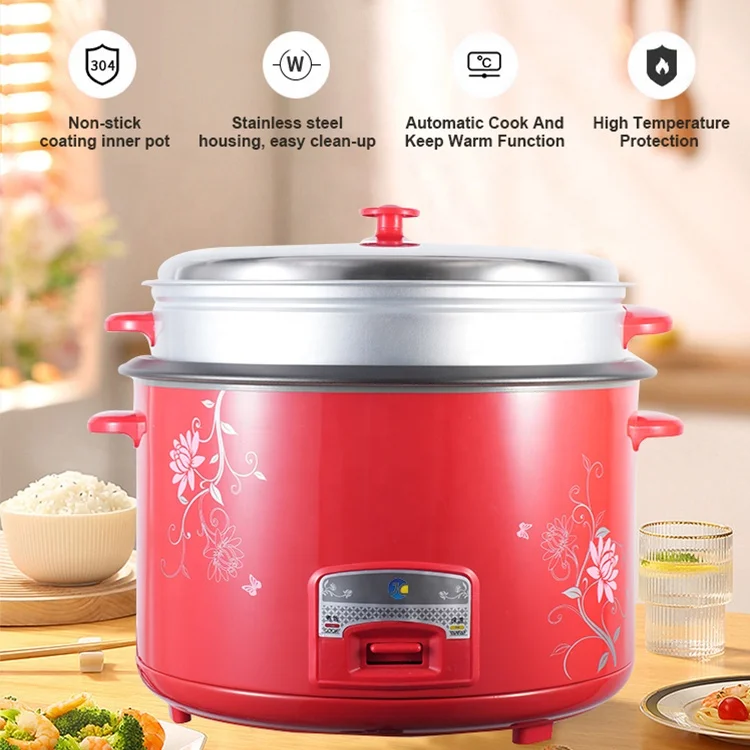 Professional Manufacturers Home Cooking Appliances Red Color 10L Large size Electric Rice Cooker With steamer