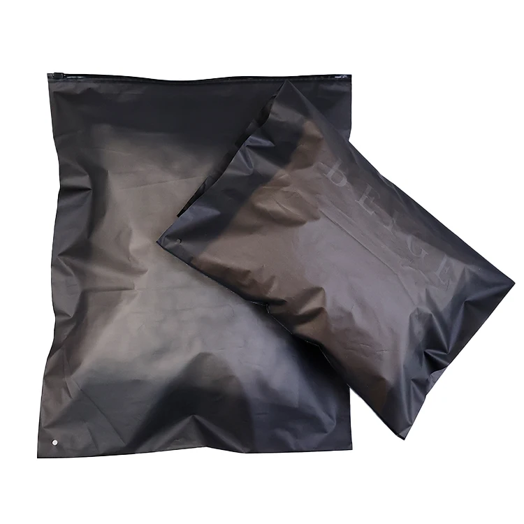 OEM Custom Matte/Frosted EVA Zipper Bag T Shirt Swimwear Packing Zip Lock Clothing Bags With Logo