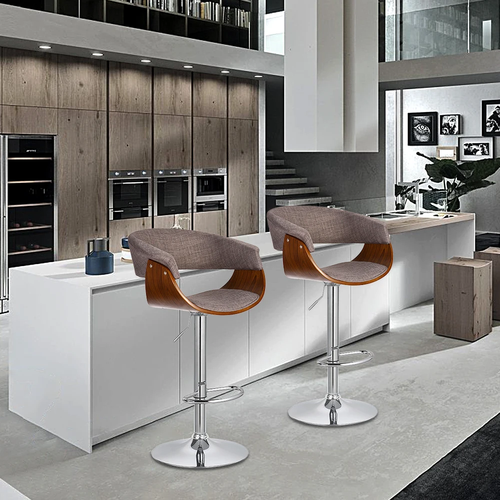 Bar Furniture Round Metal Base 360 Degree Adjustable Swivel Stool Bar Chairs Bentwood Bar Counter Chair