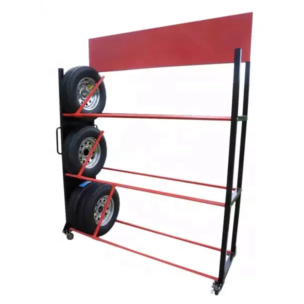 Custom Auto Repair Shop Passenger Car Parts Motorcycle Wheel Tire Storage Rack Truck Rim Hub Tire Metal Display Stand Shelf