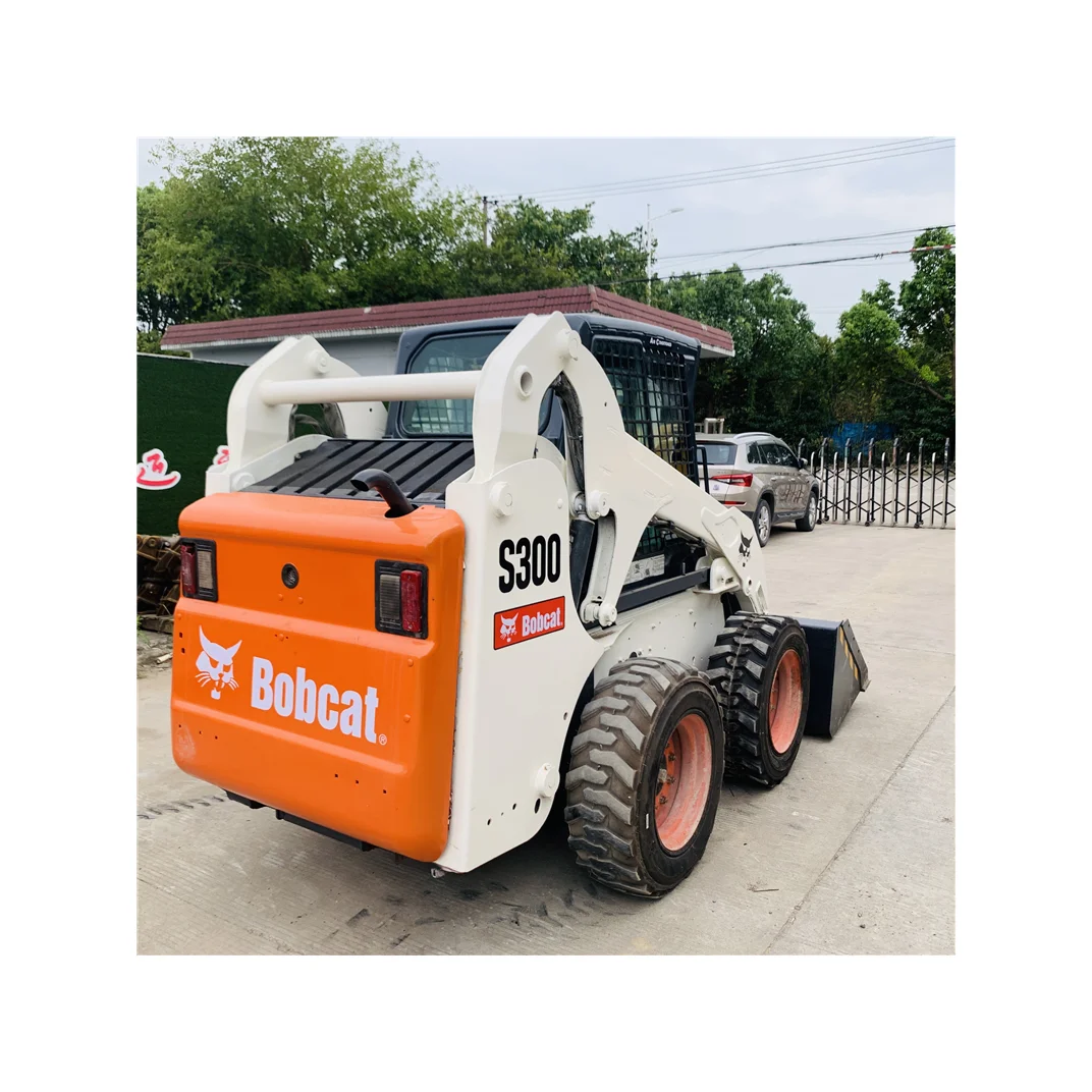 Used Mini Skid Steer Loader Bobcat S300 wheel MINI skid steer loader with bucket in good condition