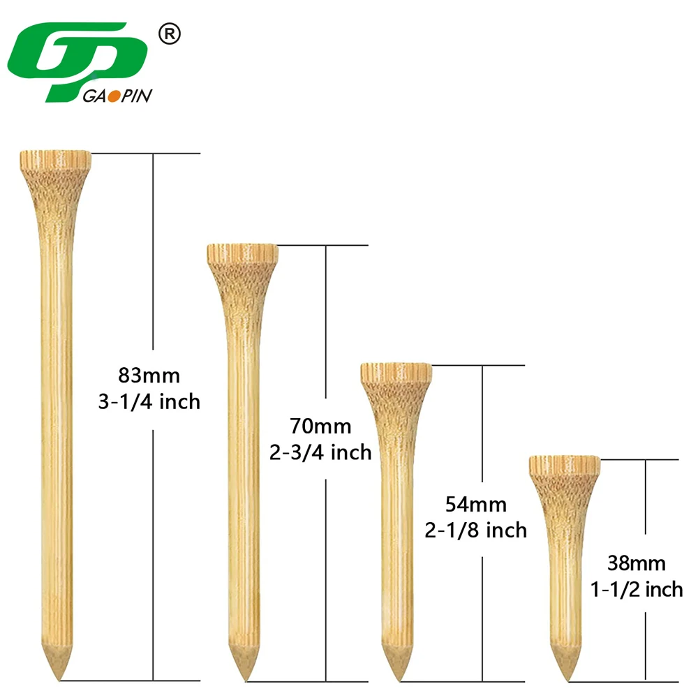 Wood Golf Tees Custom Logo Biodegradable Tee Natural Bamboo Wooden Accessories Holders