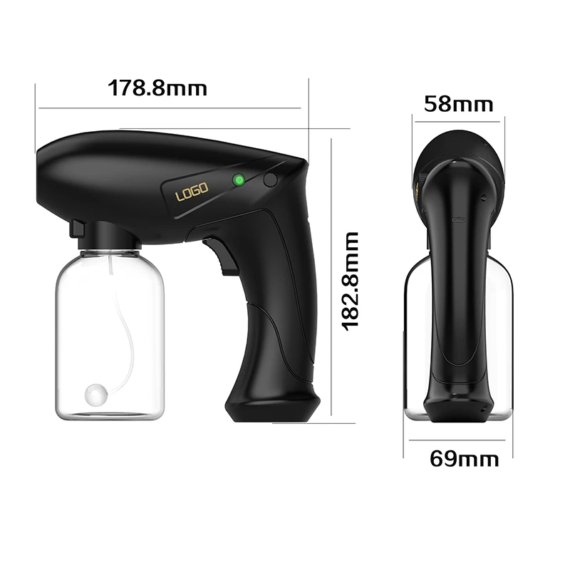 
Rechargeable nano spray gun blue light wireless disinfection gun for sanitizing 