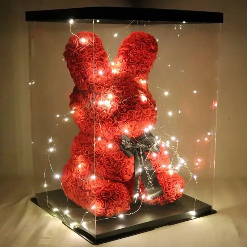 Пользовательские 40 см розы Кролик пасхальные подарки на день матери подарки Тедди Роза кролик на свадьбу День Святого Валентина Декор поставки