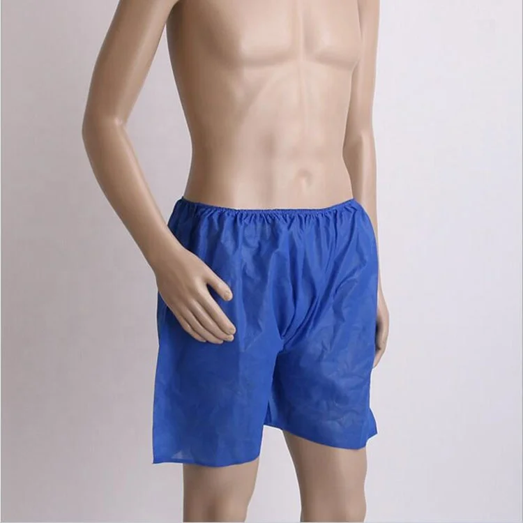 Promotional Men Custom PP Non Woven Fabric Disposable Single Use Travel Business Trip Disposable Underwear Pants boxer shorts