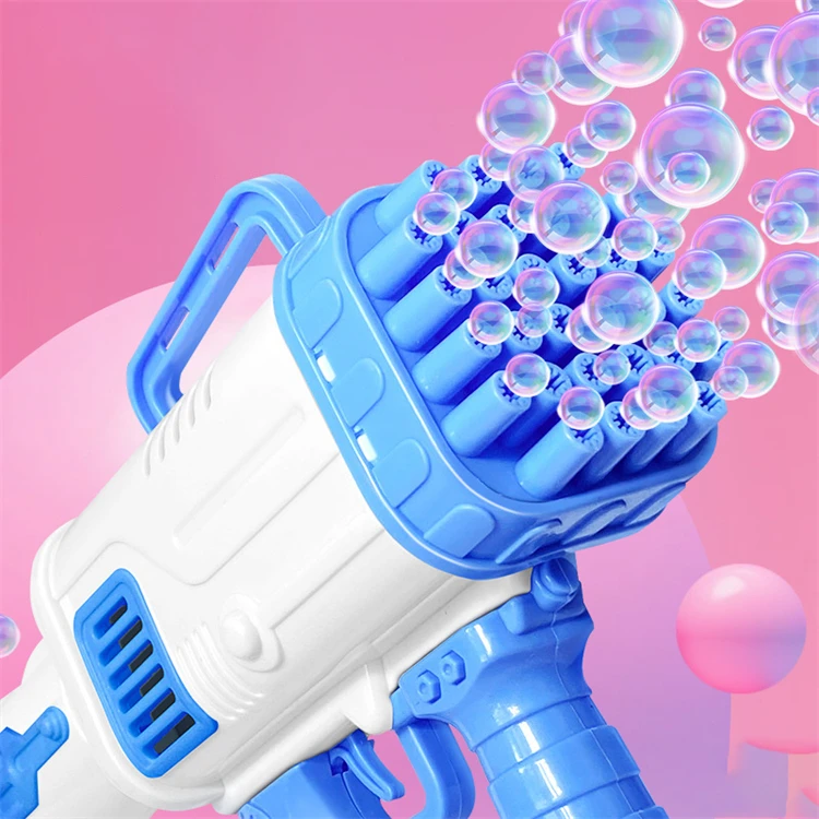 2024 High Quality Kids Handheld Bubble Gun Automatic PVC Gatling Style Summer Outdoor Soap Water Play One Click Start Bubble