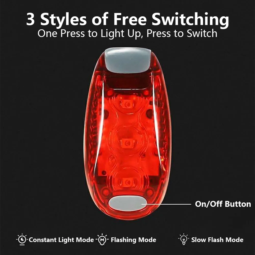 LED bicycle safety taillights, outdoor running helmets, backpacks, flashing warning night lights