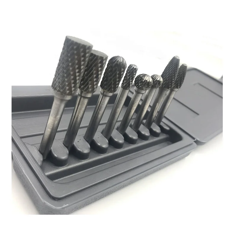LONTA 10pcs 3 mm 1/8 Shank Tungsten Carbide Rotary Burr Set 3*6mm Electric Metal Polishing Woodworking Engraving Bits Burr Tools