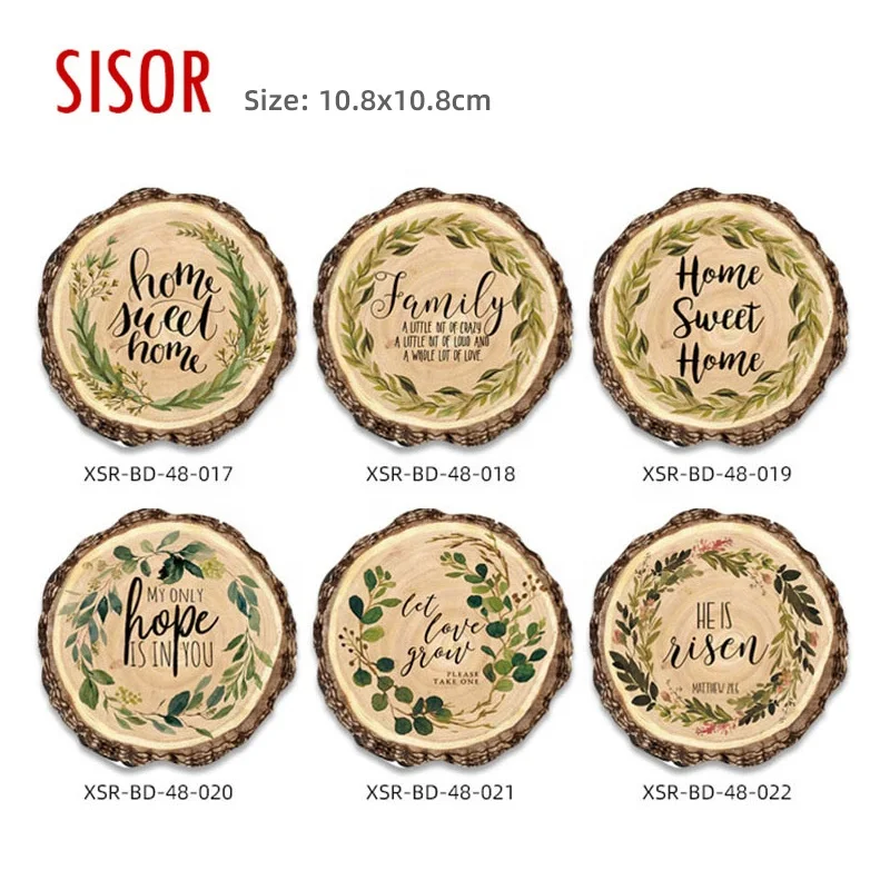 Wholesale Home Series wooden Design Printing Ceramic Coaster Custom Sublimation Coasters With Cork Base Cup Table Coaster Sets