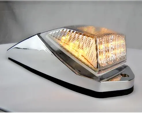 led freightliner teardrop sleeper side marker cab turn lights w/chrome bezel for universal truck towing trailer RV bus etc