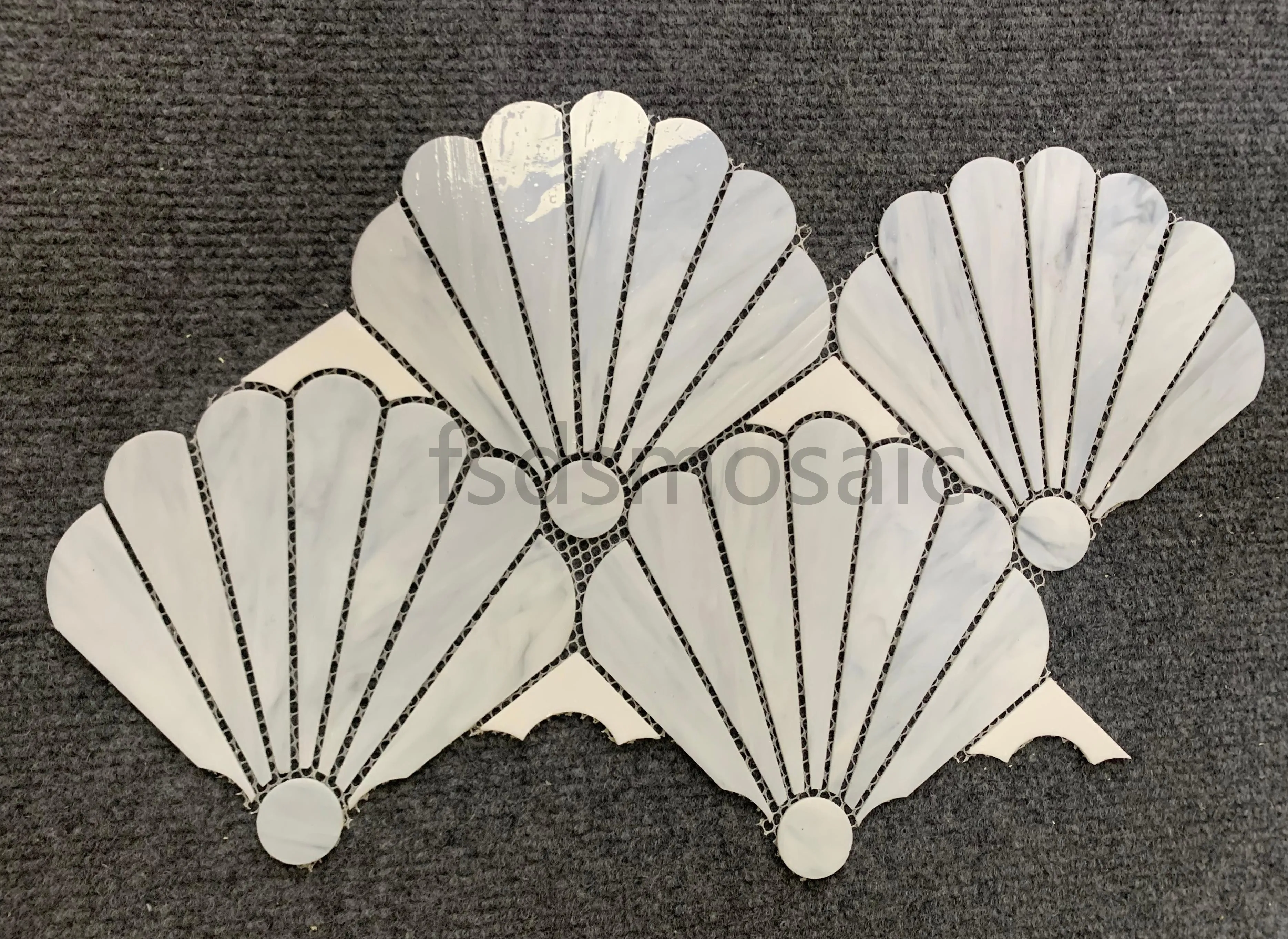 New Technology Square Kitchen Backsplash Wall Tile Gray White Green Flower Color Crystal Glass Mosaic for Indoor Wall