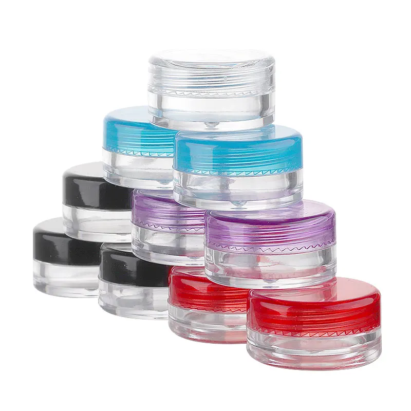 Free samples 3 g 5 ml  Clear Cream Jar Plastic Pot Mini Transparent Cosmetic sample Container with Lid