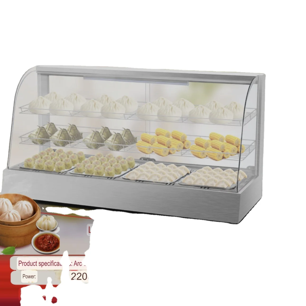 Heating table small glass steamer steamed bun cabinet fully automatic steaming bun furnace insulation cabinet steamed buns