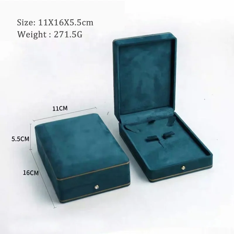 Blue Green Gold Buckle Square Velvet Love Ring Box Retro Wedding Ring Box Proposal Jewelry Packaging Gift Box