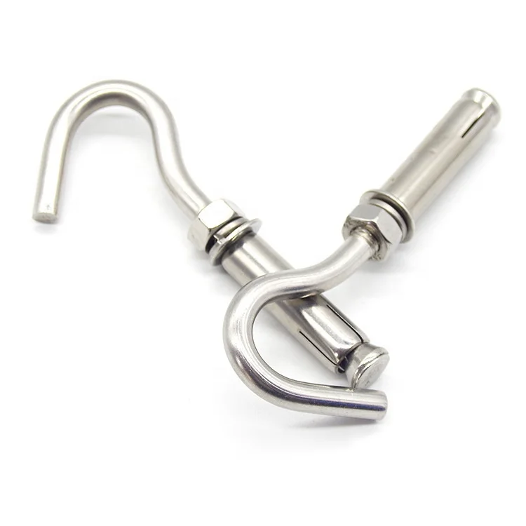 Concrete Wall Hook 304 Stainless Steel Expansion Hook Heavy Duty Open Cup Hook Expansion Bolts for Concrete wall