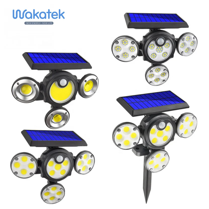 Светодиодный светильник WAKATEK на солнечной батарее с датчиком движения для сада светодиодные Настенные светильники