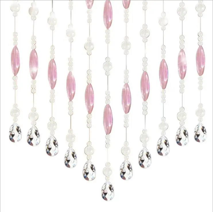 Customized wholesale crystal ctagonal beads curtain for decoration door curtain window curtaino