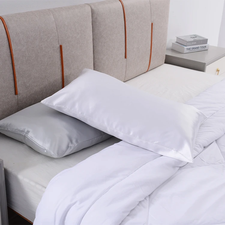 Custom Tencel Slik Silk Pillow Case Cover Luxury Silver Infused 100 Pure Mulberry Silk Pillowcase Set Gift Box 22 Momme