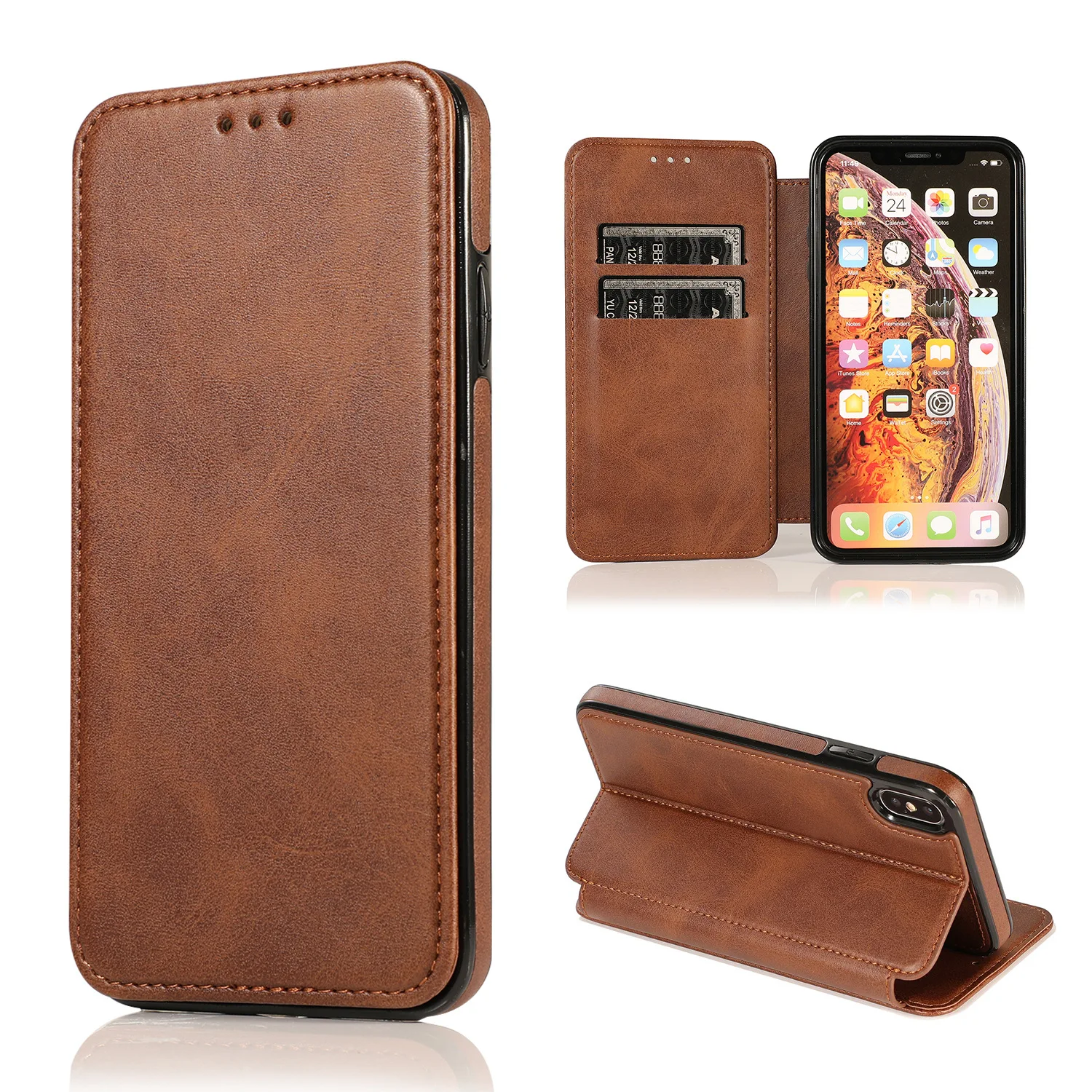Best Seller Clamshell Leather Covers Of Phones For Man And Women