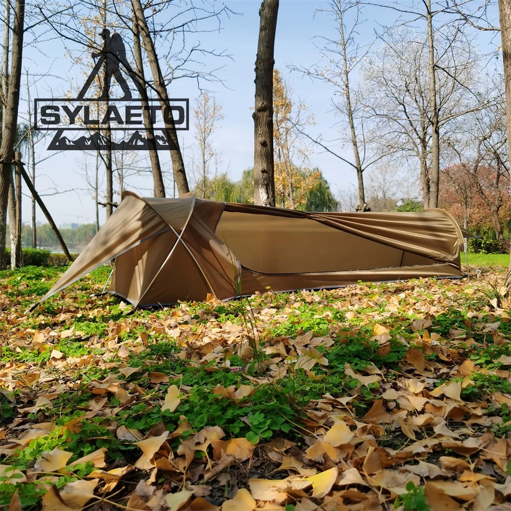 Sylaeto 3 Aluminium Pole 1 Person Backpacking Tent Lightweight Sack Waterproof bivvy Sleeping Bag Cover for Bushcraft