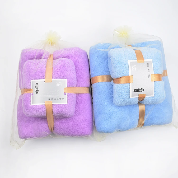 Wholesale Manufacturers Wholesale Good quality quick drying microfiber Cheap price Coral Fleece luxury bath towels set