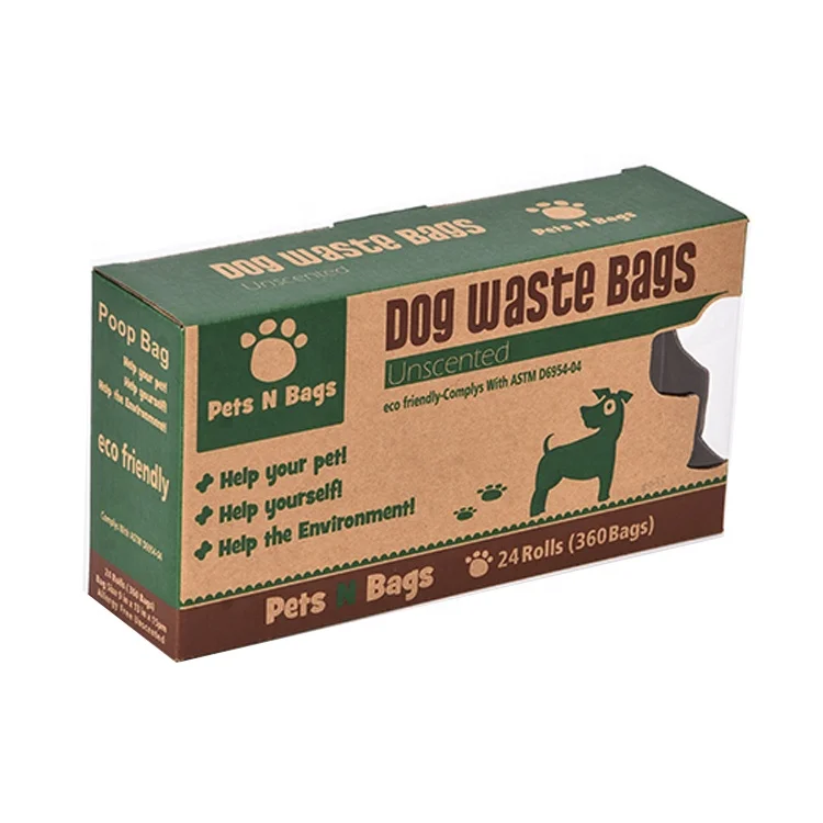Customizable poop bag printing paper packaging box for dog waste bag
