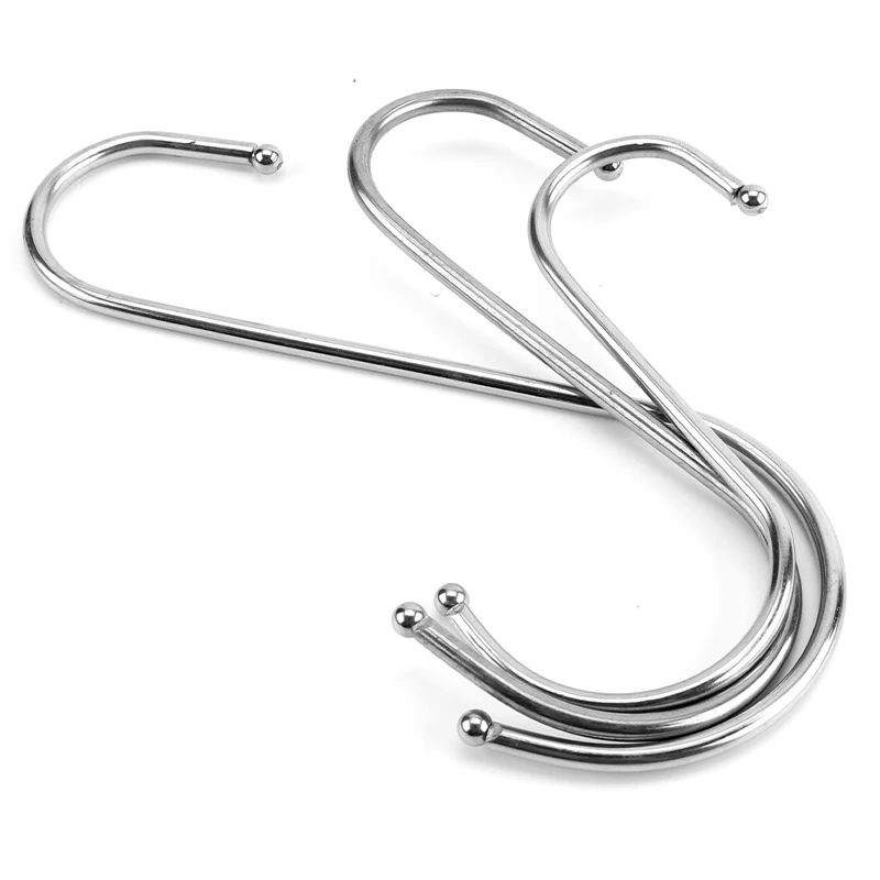 Wholesale Silver Stainless Steel Round S shape Hook Classic Multi Function Polished Hanging Hooks For Kitchen