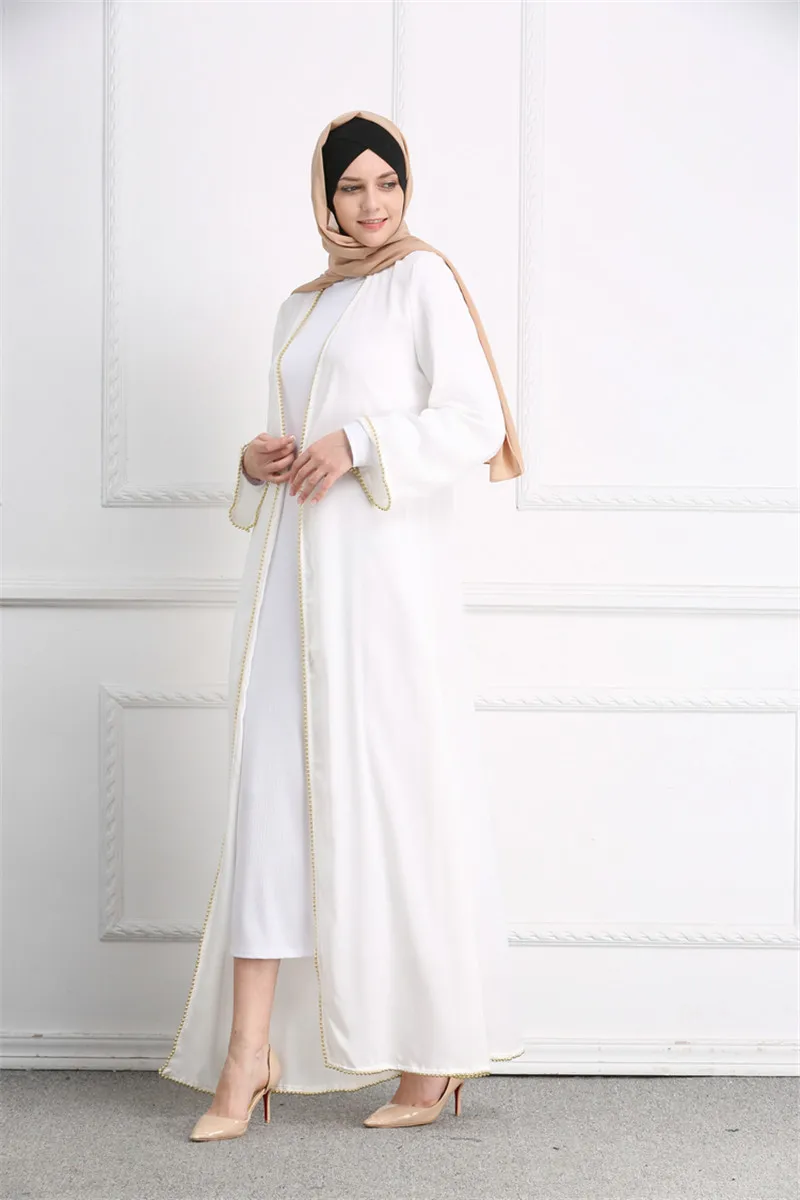Ladies fashionable eastern dresses muslim beaded plus-size cardigan hijab religious meaning islamic clothing jubba
