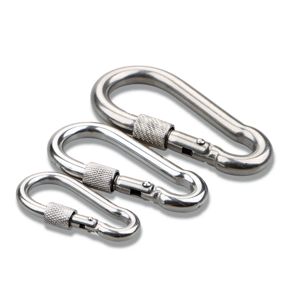 DIN5299 Stainless Steel Carabiner Carbine Snap Hook Spring Buckle Key Ring carabine Heavy Duty For Camping hiking