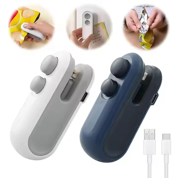 2 in 1 Portable Sealer Vacuum Mini Sealing Machines USB Rechargeable Food Plastic Bag Sealer Vacuum Mini Sealing Machines