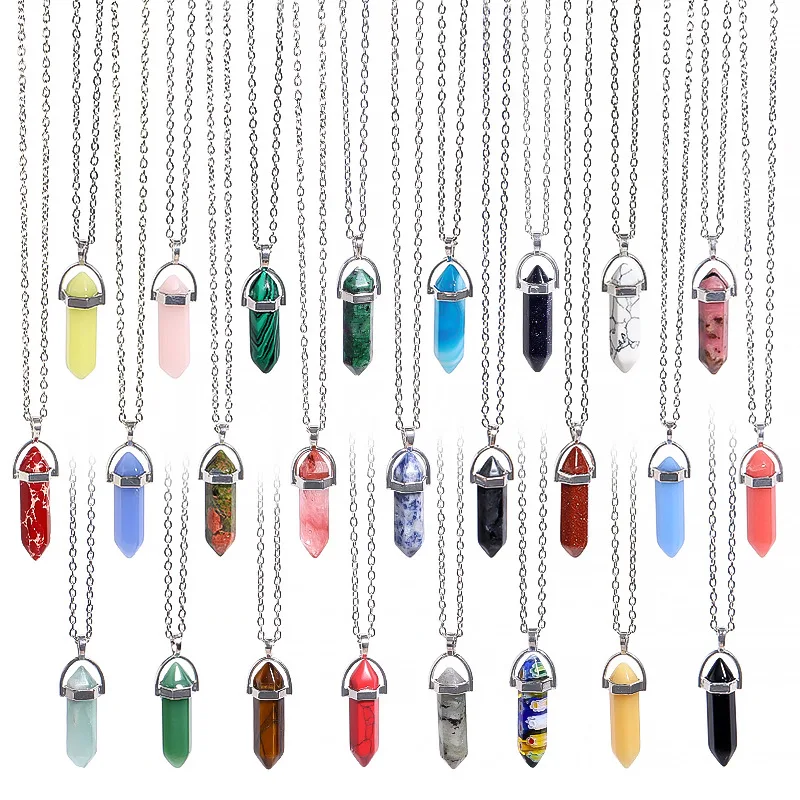 Bullet Head Crystal Pendant Alloy Necklace Personalized Necklace Fashion Couple Jewelry Wholesale