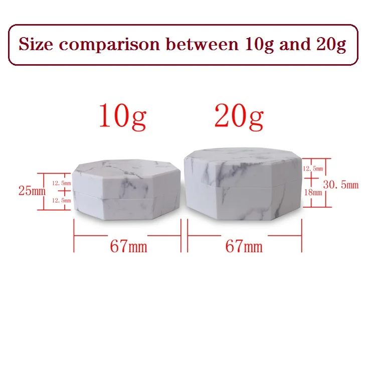 SF11 in stock empty Octagonal loose powder container jar 10g 20g with sifter and puff