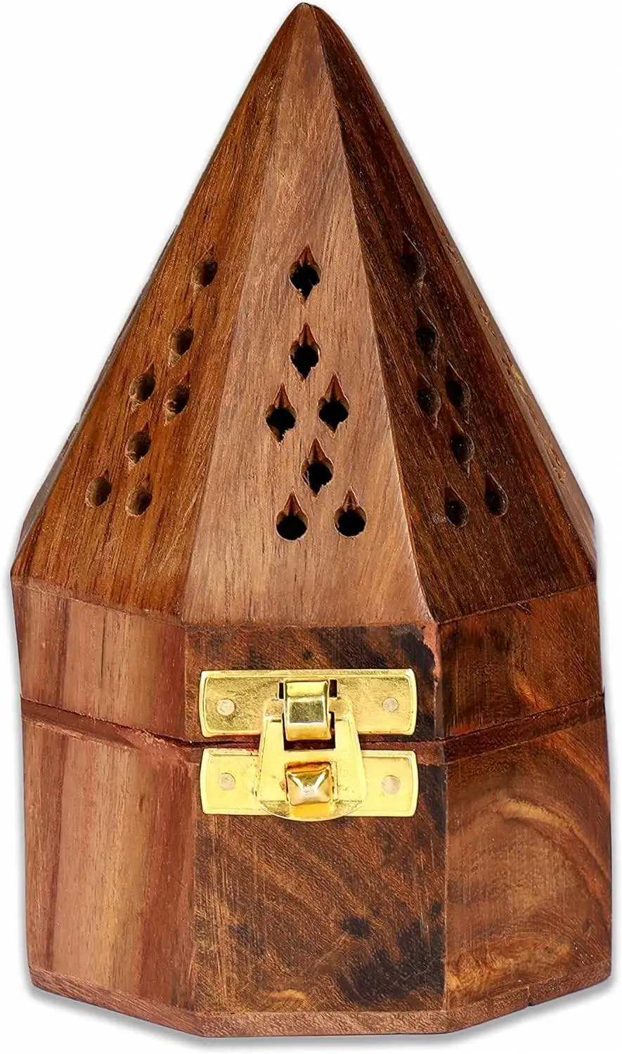 Wholesale Handmade Antique Wooden Mini Incense Cone Holder Tower With Unique Design For Office Hotel Fragrance
