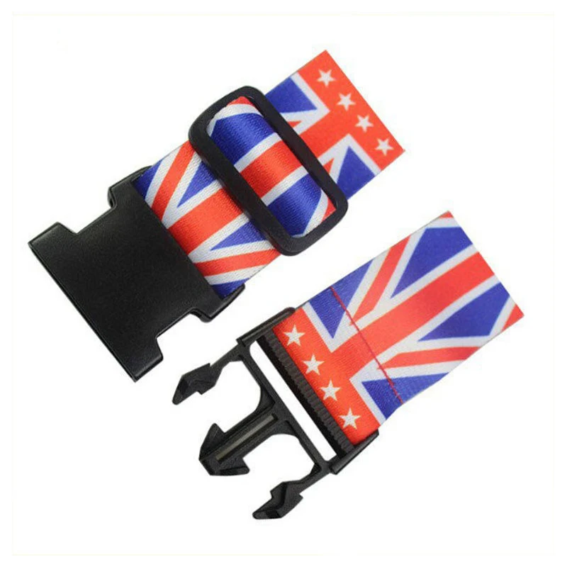 Adjustable Customize Heat Transfer Printing Polyester Luggage Belt, Customized National Flag Luggage Strap