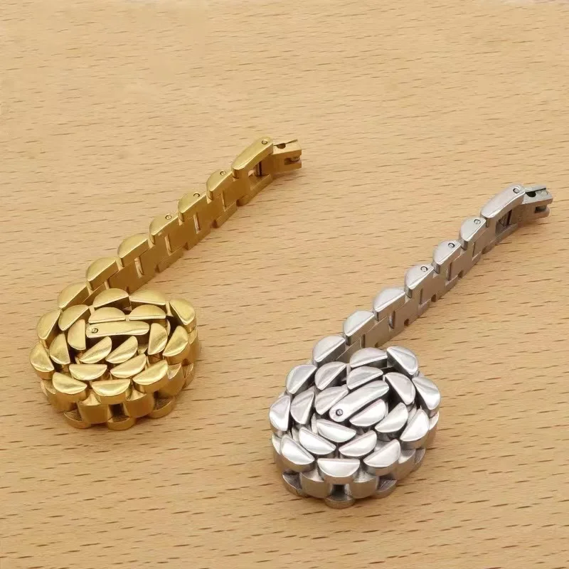 Custom Pulsera Luxury 18K Gold Plated Stainless Steel Couple Bracelet Bangle Women Men Bracelets