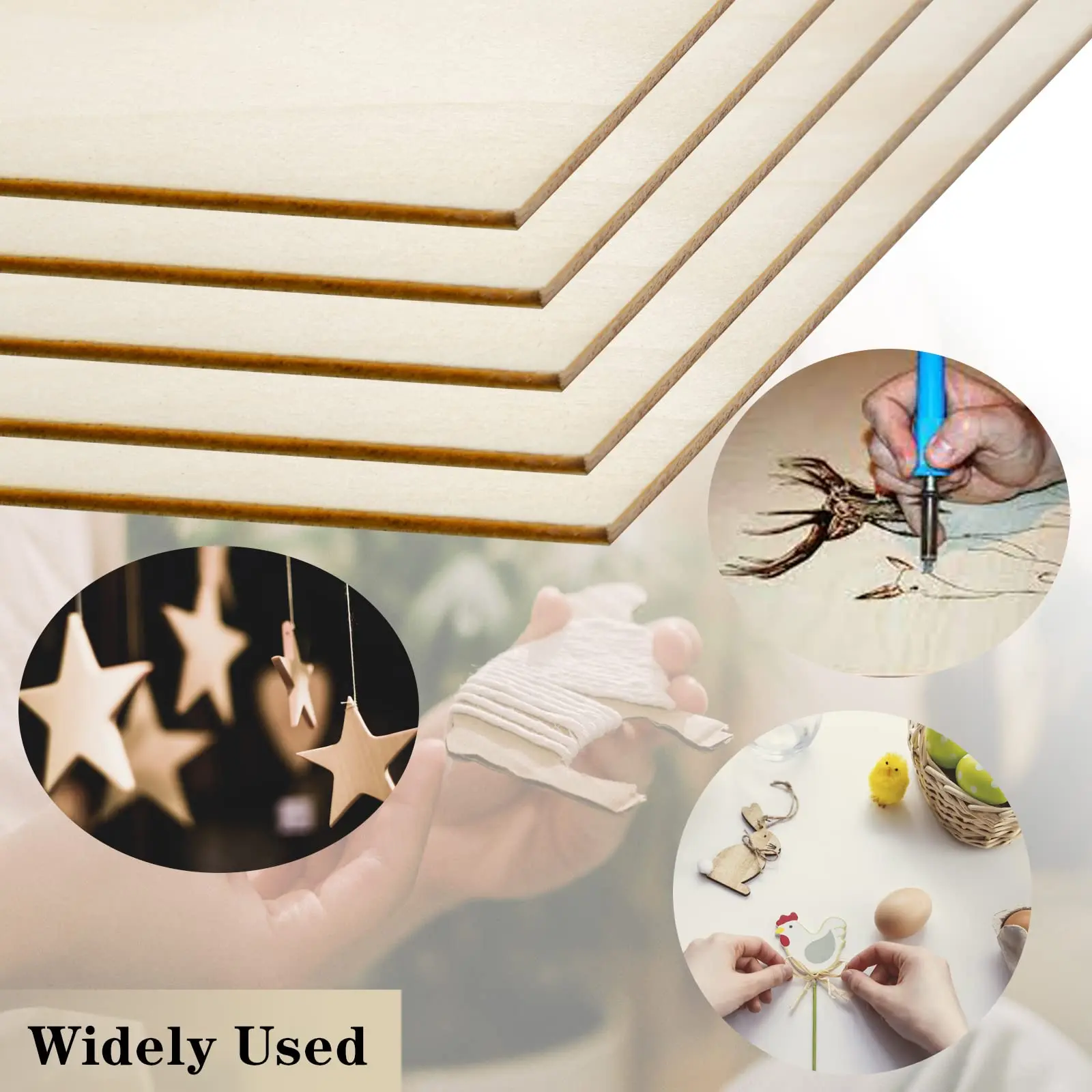12 x 12 Inch Unfinished Custom Poplar Basswood Sabili Birch Balsa Plywood Pieces Laser Engraving DIY Wooden Blanks Sheets