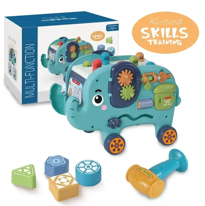 Multifunction Elephants Car Educational Whack A Mole Play Hamster Montessori Toy Shape Matching Game For Baby