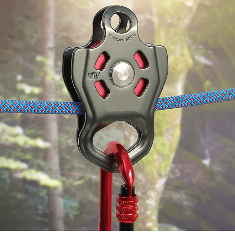 7075 Aluminium Large Single Rescue Traversing Lifting Climbing Pulley with Ball Bearing