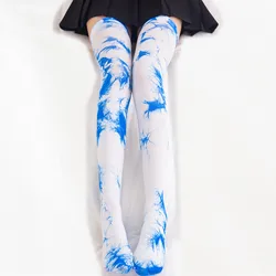 Wholesale Women Over Knee Stockings Tie Dye Leg Warmers Night Club Bar Teen Girl Fashion Cotton long Socks