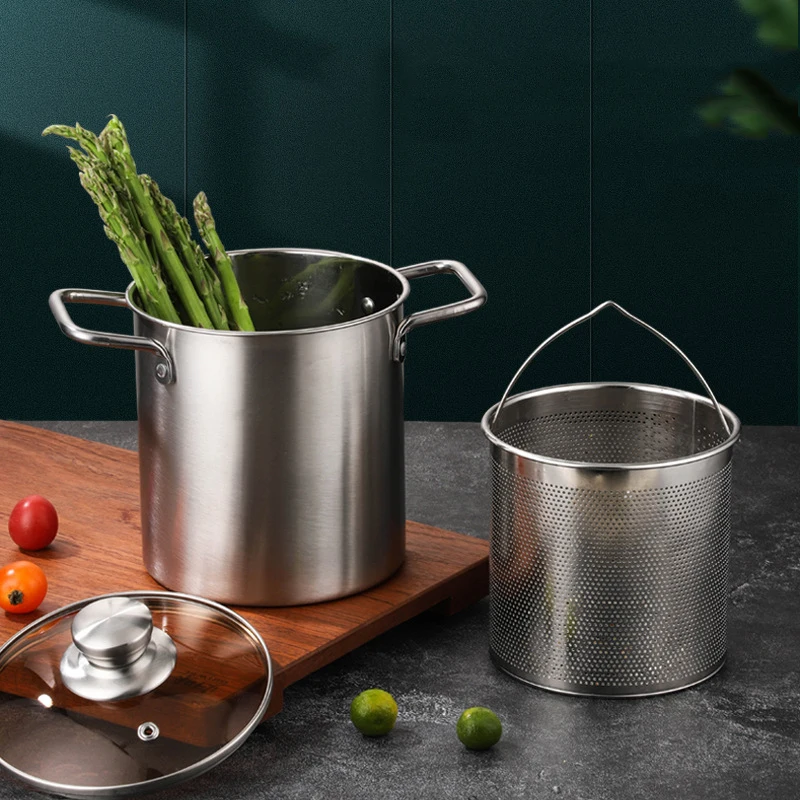 Fried chicken fryer pot french chip fries pasta strainer basket asparagus 304 steelnees steel fry tempura frying pot