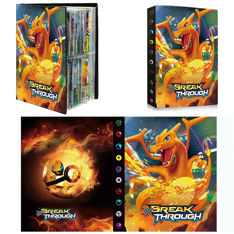 Charizard ПВХ карманы папка протектор для дисплея фото gx Оригинал tcg foir pokemon торговые карты папка для фотокарточек