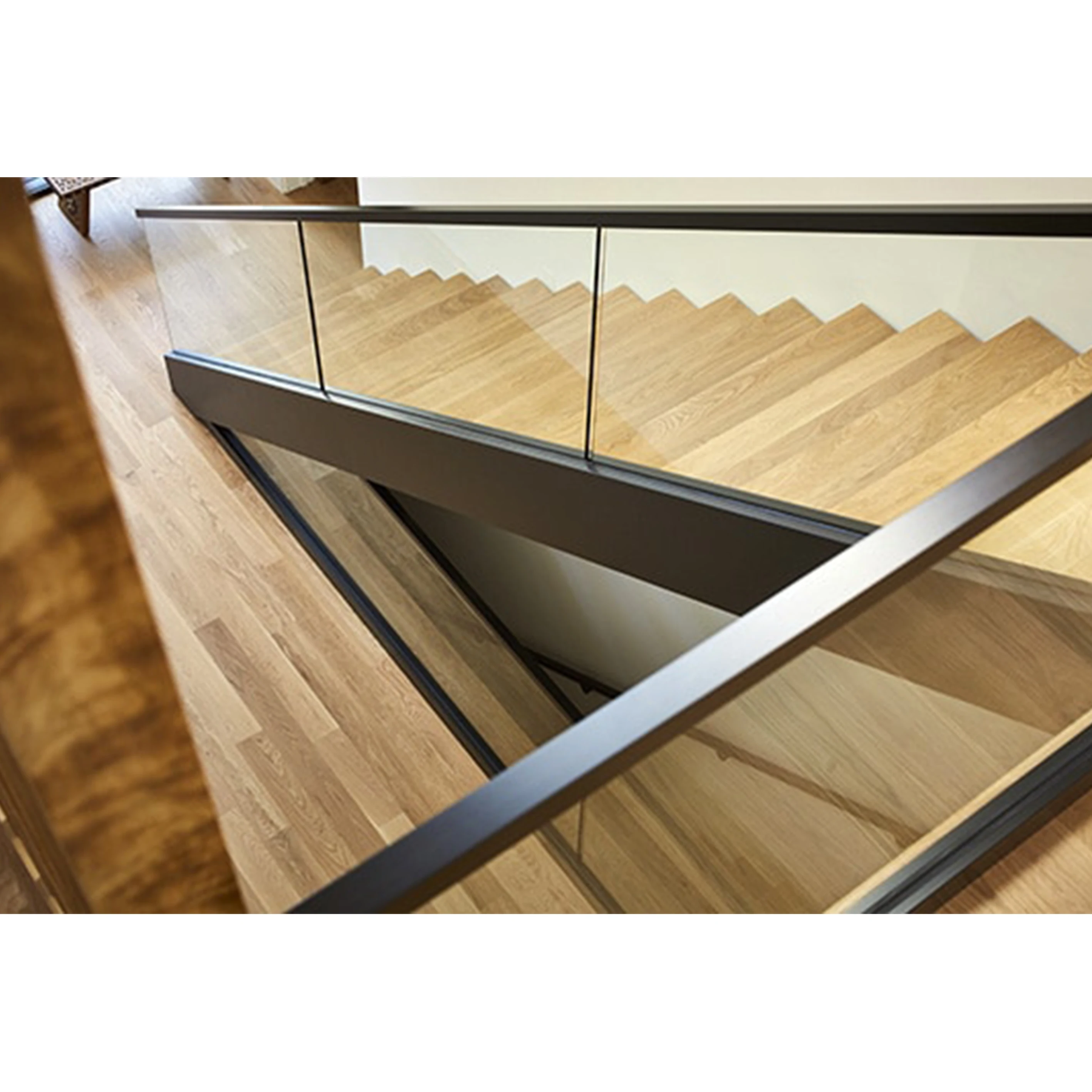 Aluminum balcony 12mm glass railing base shoe frameless glass balustrade handrail indoor staircase u channel glass railing