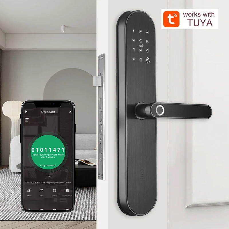 Custom Household Keyless Card Usb Rechargeable Intelligent Electric Smart Handle Fingerprint Door Lock