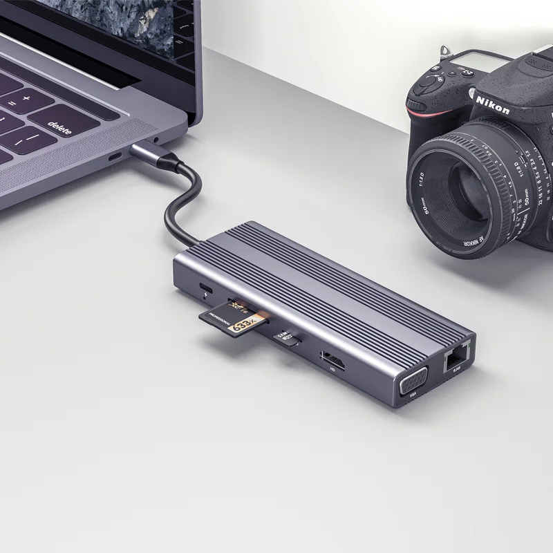 Universal Laptop 12 in 1 USB C Docking Station Multi Port Adapter VGA HDTV RJ45 HD-MI 1080P 60Hz Type-C Hub for Macbook