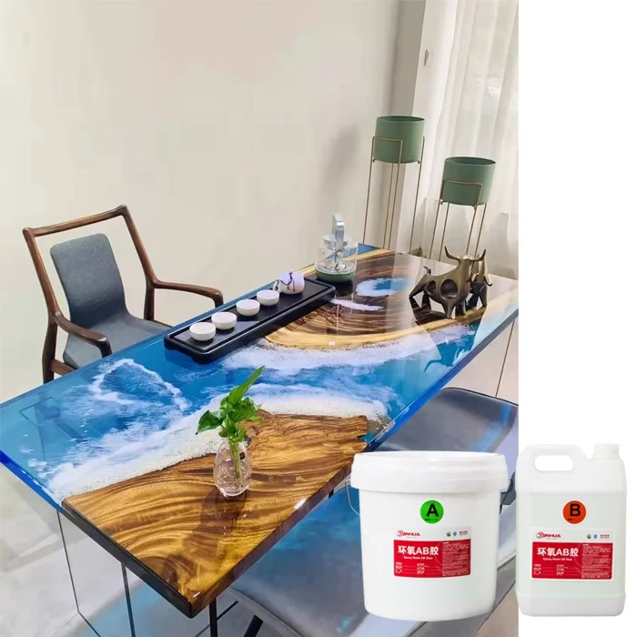 New Fashion Clear Epoxy Resin AB Glue for Art Dinner Wood Tables Casting Furniture
